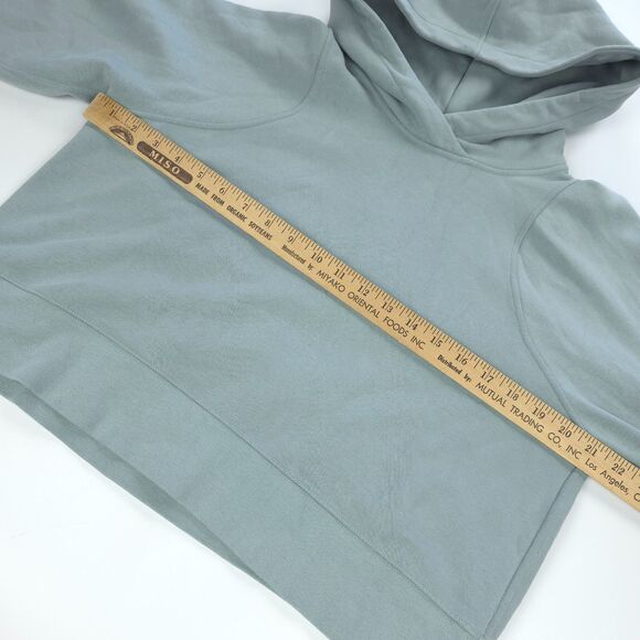 LULULEMON Loungeful Cropped Hoodie Silver Blue Fleece Sweatshirt Athleisure Yoga - Picture 6 of 9